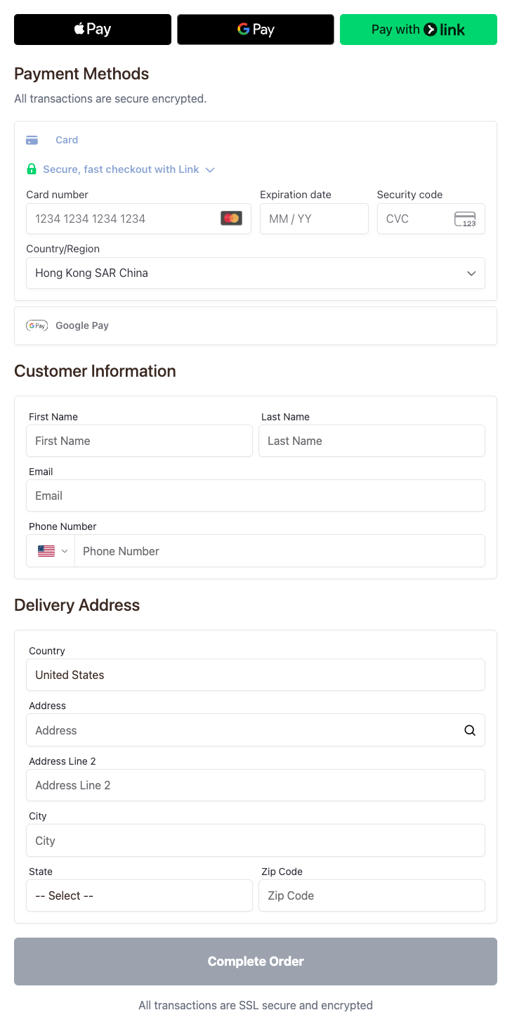 Checkout Page Preview
